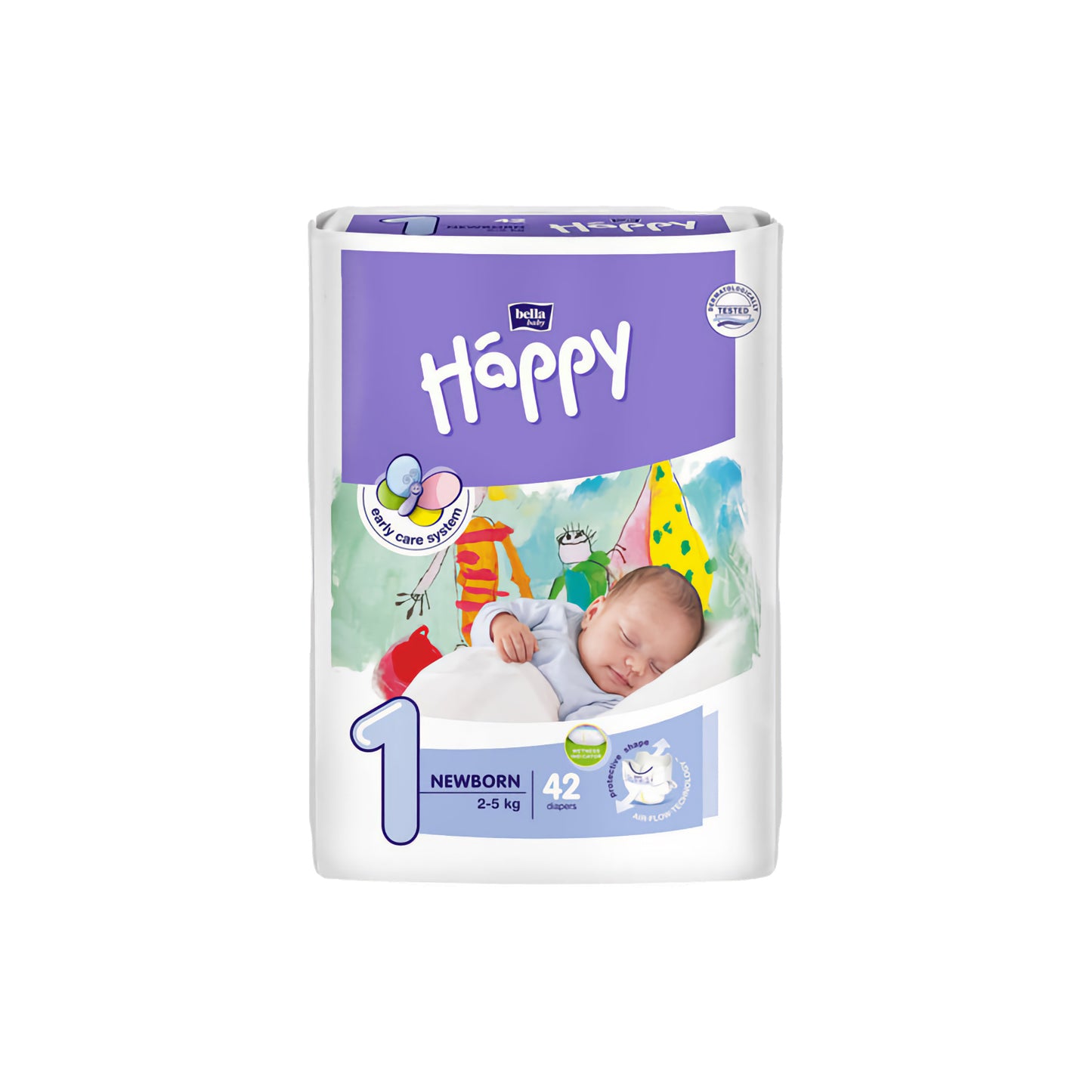 „Bella Happy“ sauskelnės (1 dydis, 2-5 kg, 42 vnt.)