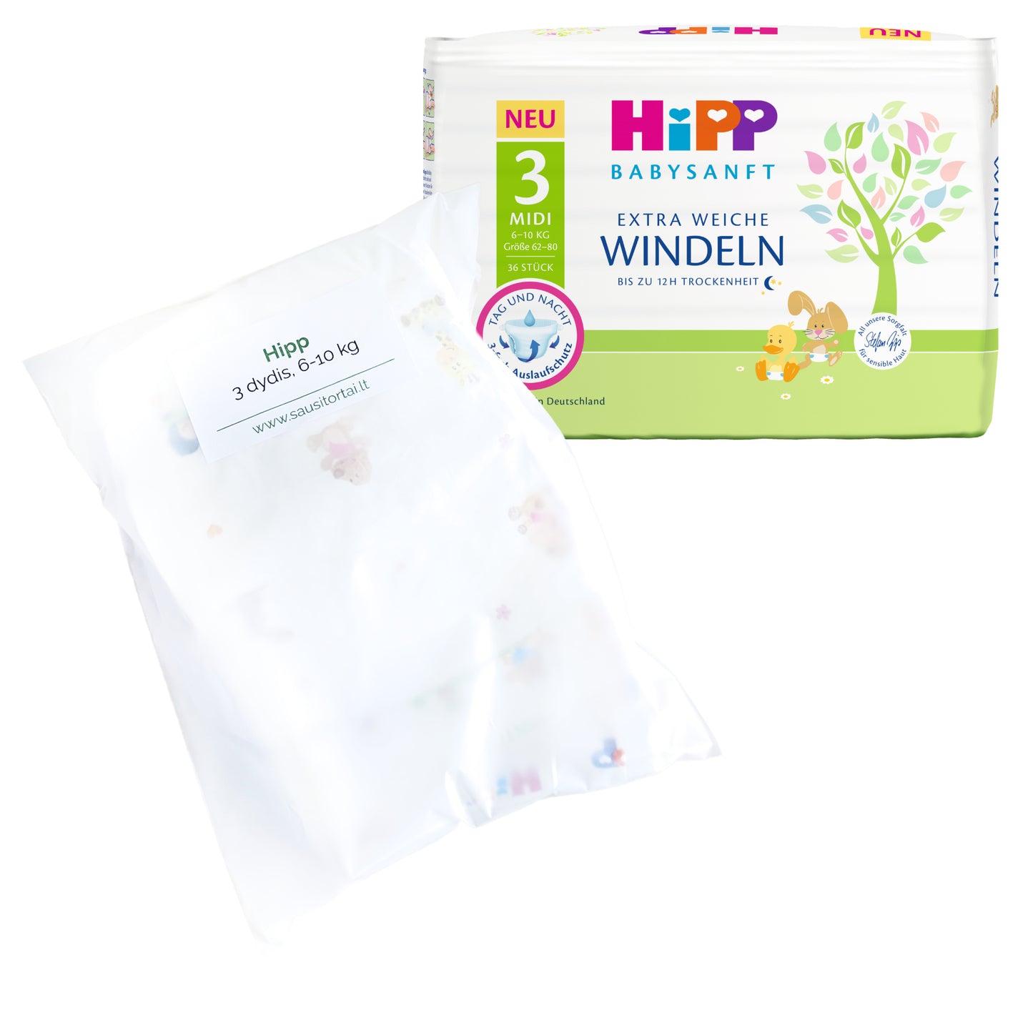 „Hipp“ sauskelnės vienetais (3 dydis, 6-10 kg, 3 vnt.)